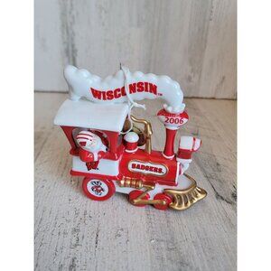 Danbury Mint Wisconsin Badgers train ornament Xmas santa